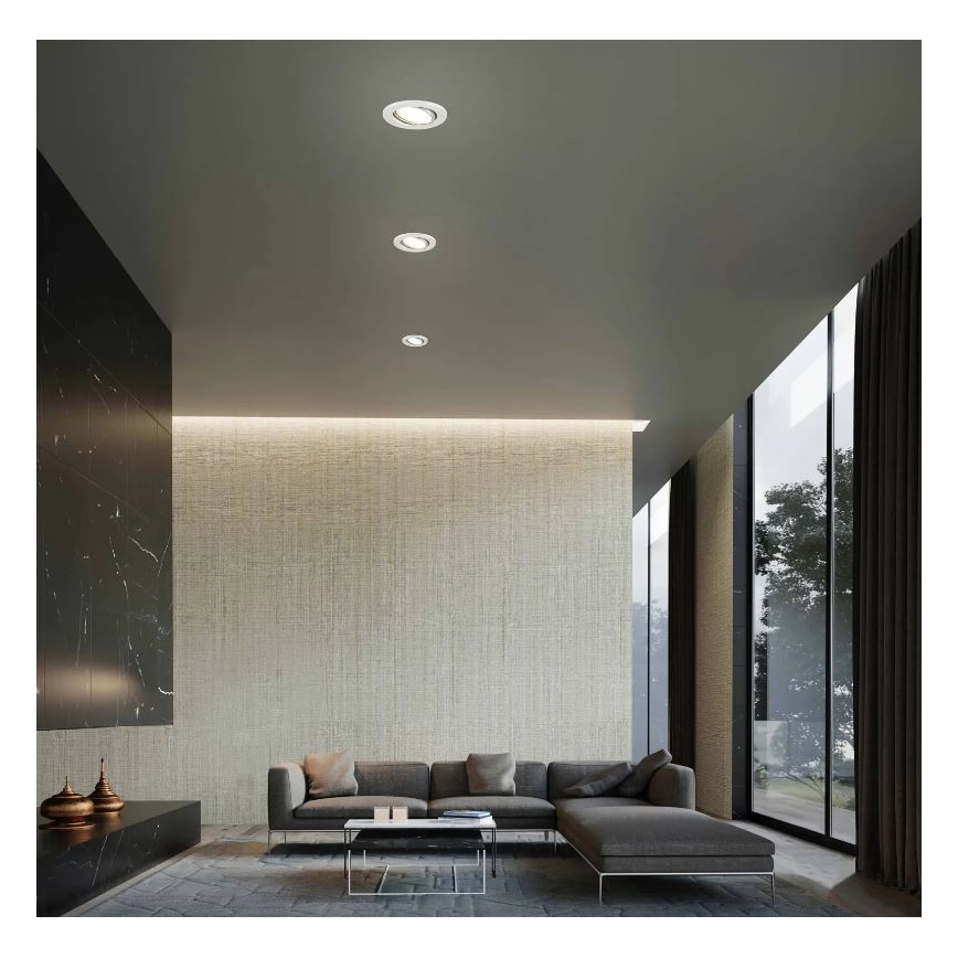 Briloner 7221-039 - К-кт 3бр. LED лунички за баня 1xGU10/3W/230V сребристи