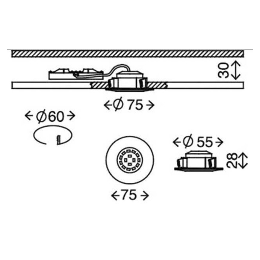 Briloner 7231-031- К-кт 3x LED Димируема лампа за вграждане в баня LED/5,5W/230V IP44
