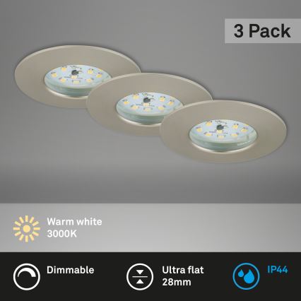 Briloner 7231-032 - К-кт 3x LED Димируем баня за вграждане ATTACH лампа LED/5,5W/230V IP44