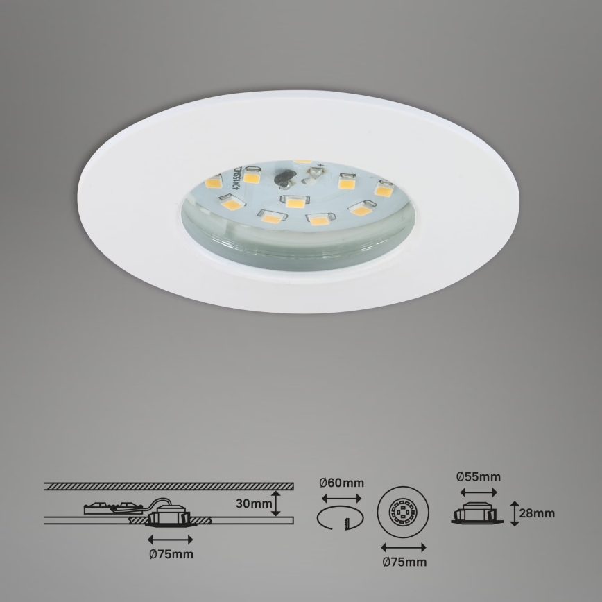 Briloner 7231-036 - К-кт 3x LED Димируема лампа за вграждане в баня LED/5,5W/230V IP44