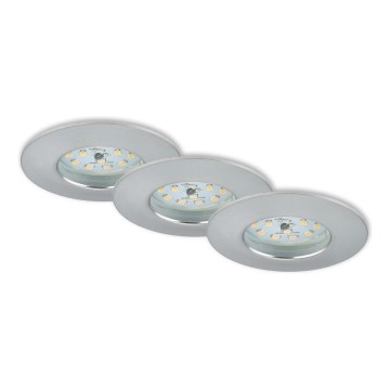 Briloner 7231-039 - Комплект от 3 димируеми LED вградени осветителни тела за баня LED/5,5W/230V IP44 матов хром