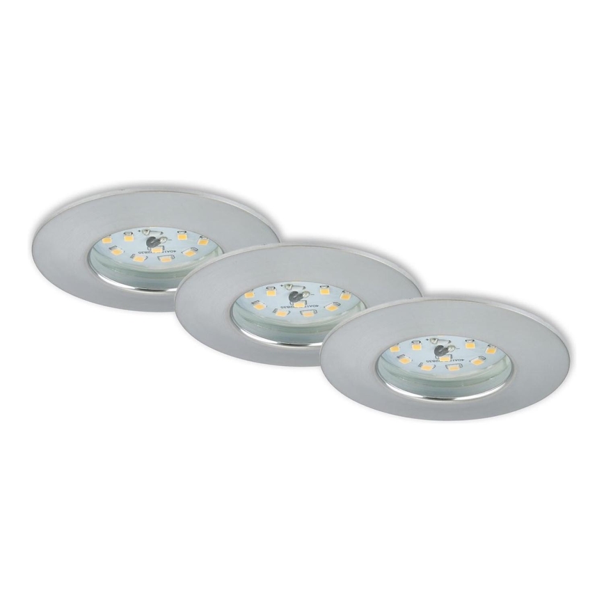 Briloner 7231-039 - Комплект от 3 димируеми LED вградени осветителни тела за баня LED/5,5W/230V IP44 матов хром