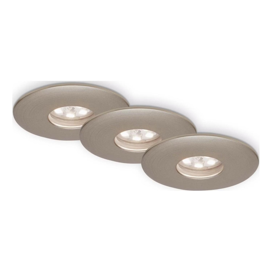 Briloner 7240-032 - К-кт 3x LED Лампа за вграждане в баня ATTACH LED/1,8W/230V IP44 матов хром
