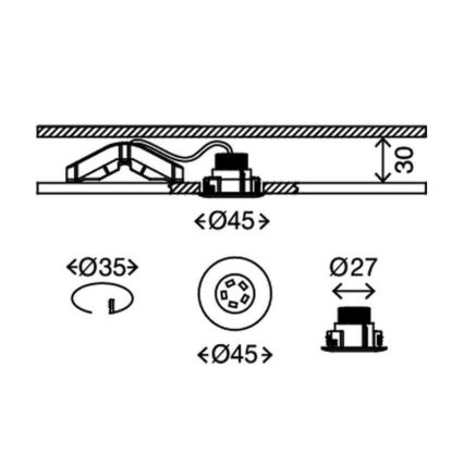 Briloner 7240-038 - К-кт 3бр. LED лунички за баня ATTACH LED/1,8W/230V IP44