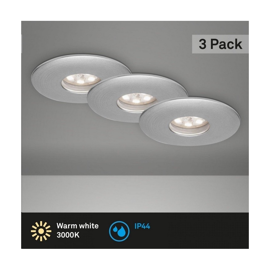 Briloner 7240-039 - К-кт 3x LED Лампа за вграждане в баня LED/1,8W/230V IP44