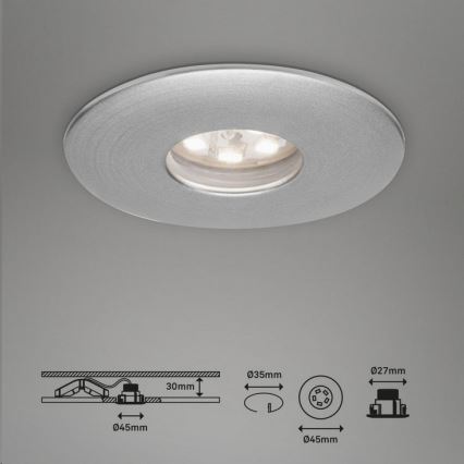 Briloner 7240-039 - К-кт 3x LED Лампа за вграждане в баня LED/1,8W/230V IP44