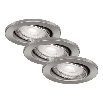 Briloner 7277-032 - К-кт 3x LED Димируема лампа за вграждане в баня 1xGU10/5W/230V IP23