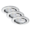 Briloner 7277-038 - К-кт 3x LED Димируема лампа за вграждане в баня 1xGU10/5W/230V IP23