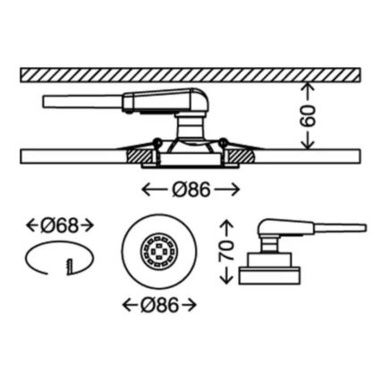 Briloner 7277-038 - К-кт 3x LED Димируема лампа за вграждане в баня 1xGU10/5W/230V IP23