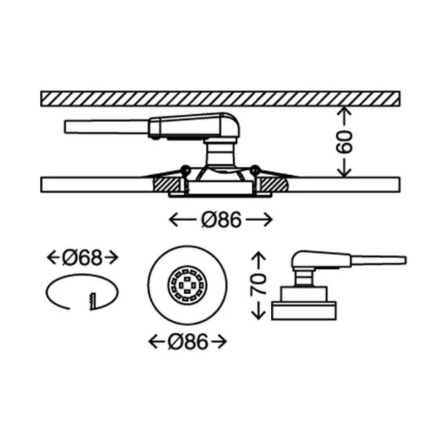 Briloner 7277-038 - К-кт 3x LED Димируема лампа за вграждане в баня 1xGU10/5W/230V IP23