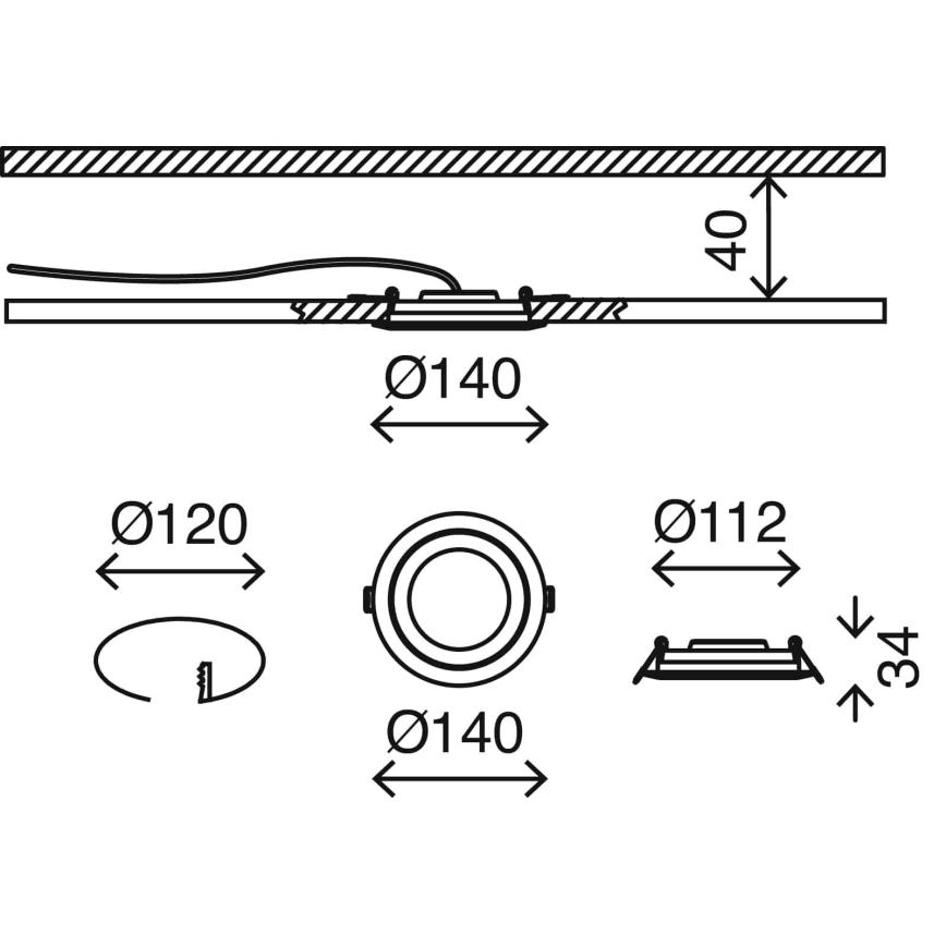 Briloner 7285-016 - LED вградено таванно осветително тяло за баня LED/6,4W/230V IP23