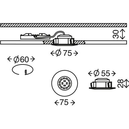 Briloner 7295-011- LED Димируема луничка за баня ATTACH LED/6,5W/230V IP44