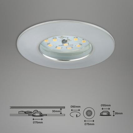 Briloner 7295-019- LED Димируема луничка за баня ATTACH LED/6,5W/230V IP44