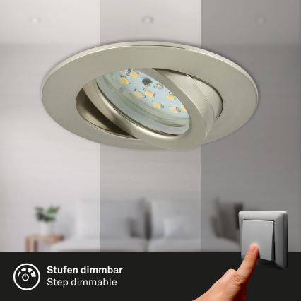 Briloner 7296-012 - LED Димируема лампа за вграждане в баня ATTACH LED/6,5W/230V IP23 матов хром