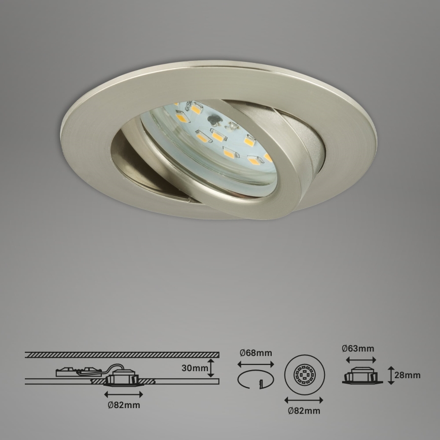 Briloner 7296-012 - LED Димируема лампа за вграждане в баня ATTACH LED/6,5W/230V IP23 матов хром