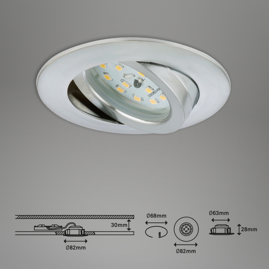 Briloner 7296-019 - LED регулируемо вградено осветително тяло за баня LED/6,5W/230V IP23