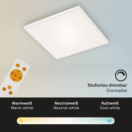 Briloner 7378-116 - LED Димируем плафон FRAMELESS LED/24W/230V 3000-6500K + дистанционно управление