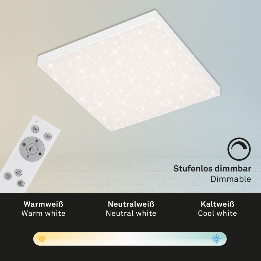 Briloner 7381-116 - LED Димируем плафон STARRY SKY LED/24W/230V 3000-6500K + дистанционно управление