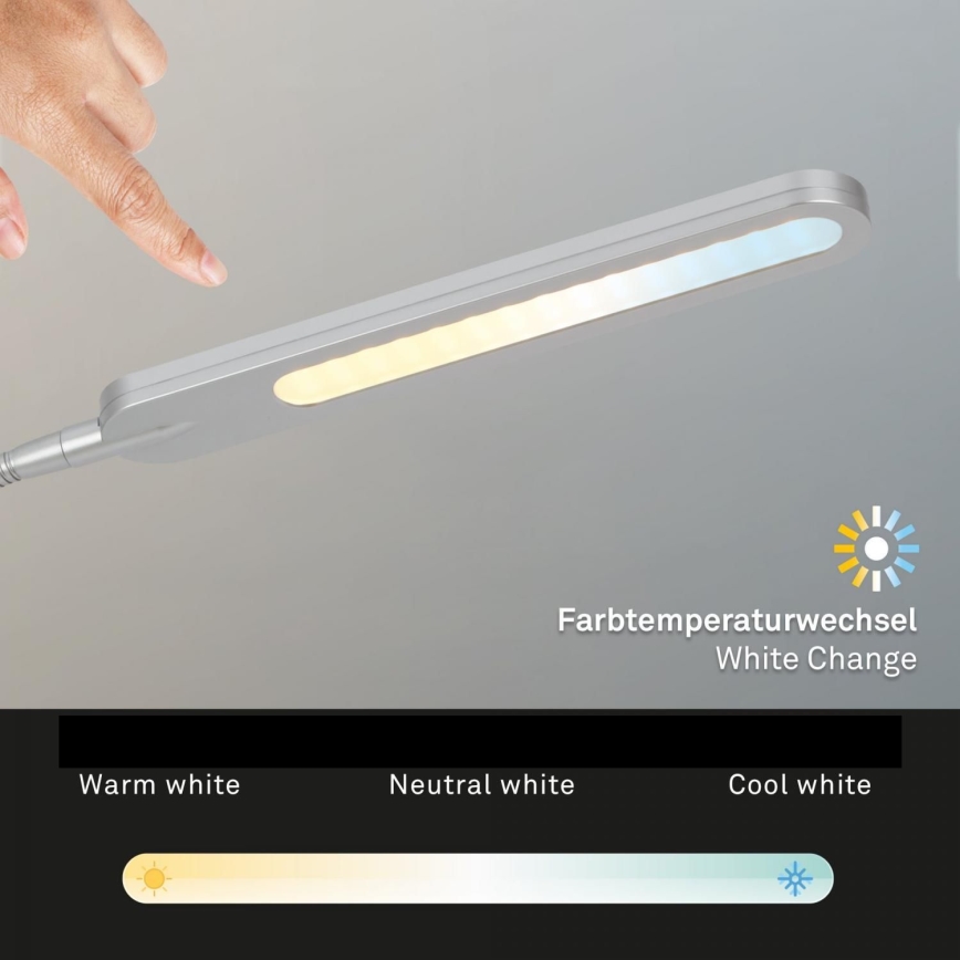 Briloner 7389-014 - LED Димируем докосване flexible настолна лампа SERVO LED/8W/230V 3000/4000/6500K