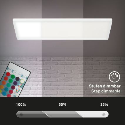 Briloner 7404-016 - LED RGBW димируем повърхностно монтиран панел LED/22W/230V 4000K + дистанционно управление