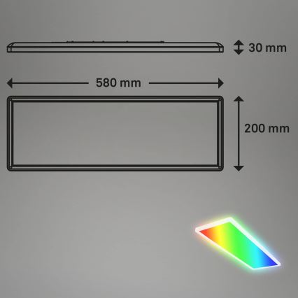 Briloner 7404-016 - LED RGBW димируем повърхностно монтиран панел LED/22W/230V 4000K + дистанционно управление