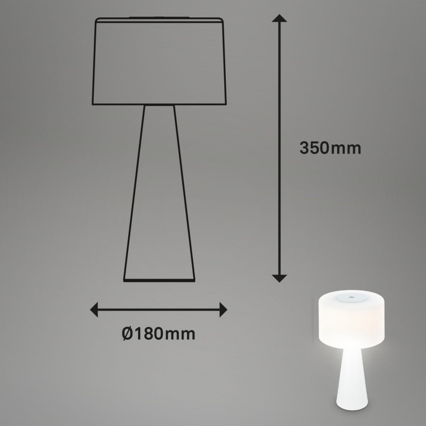 Briloner 7420016 - LED Димируема акумулаторна сензорна екстериорен настолна лампа LED/4W/5V IP44 3000K бял