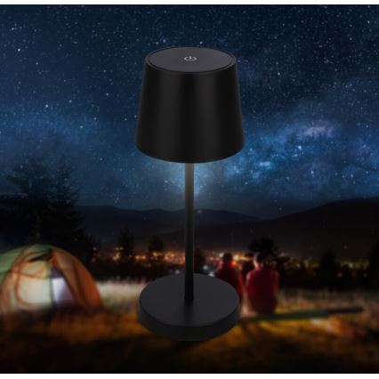 Briloner 7423015 - LED регулируема презареждаема външна настолна лампа LED/2,6W/5V IP44 2000 mAh черна