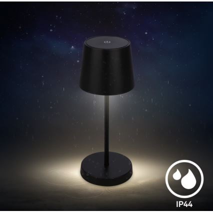 Briloner 7423015 - LED регулируема презареждаема външна настолна лампа LED/2,6W/5V IP44 2000 mAh черна