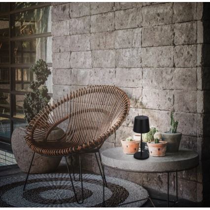 Briloner 7423015 - LED регулируема презареждаема външна настолна лампа LED/2,6W/5V IP44 2000 mAh черна