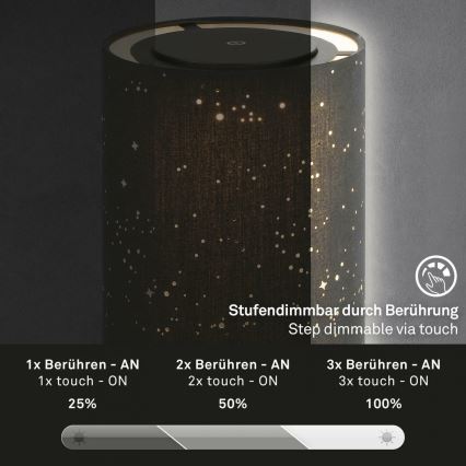 Briloner 7449-015 - LED Димируем екстериорен докосване лампа STARRY SKY LED/3W/5V IP44 черен