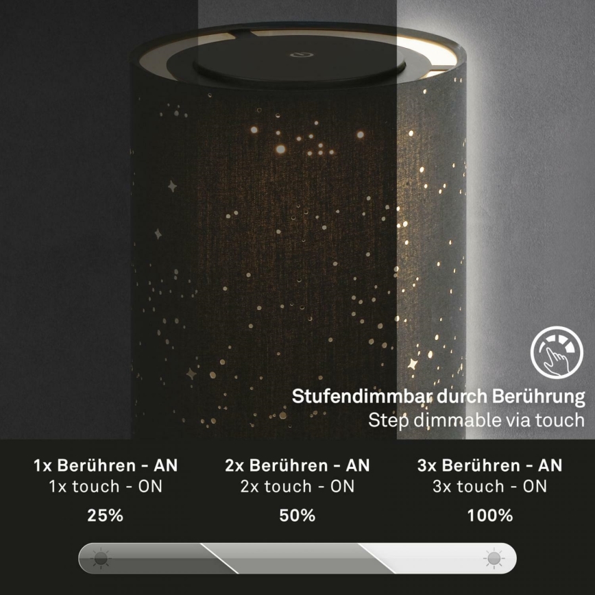 Briloner 7449-015 - LED Димируем екстериорен докосване лампа STARRY SKY LED/3W/5V IP44 черен
