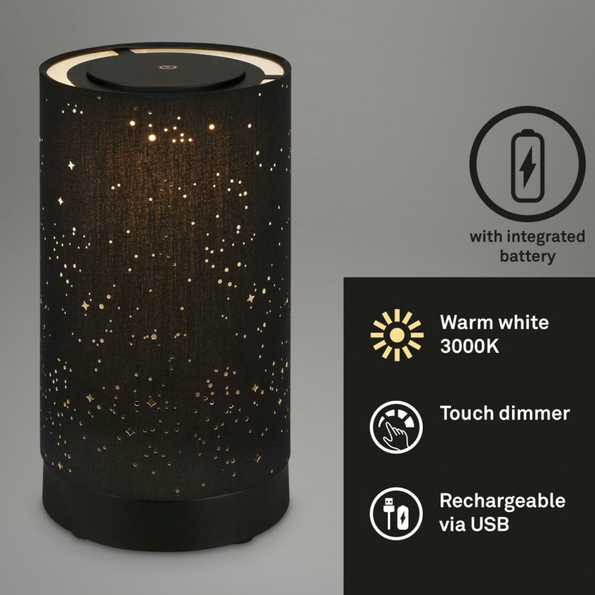 Briloner 7449-015 - LED Димируем екстериорен докосване лампа STARRY SKY LED/3W/5V IP44 черен