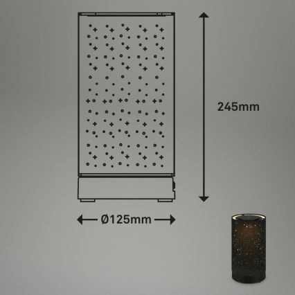 Briloner 7449-015 - LED регулируема външна сензорна лампа STARRY SKY LED/3W/5V IP44 2000 mAh черна