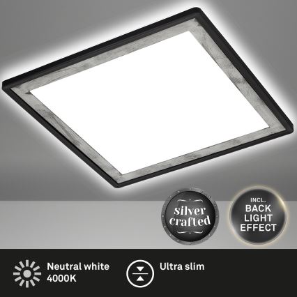 Briloner 7457-414 - LED плафон SLIM LED/18W/230V 4000K 29x29 cm, черен