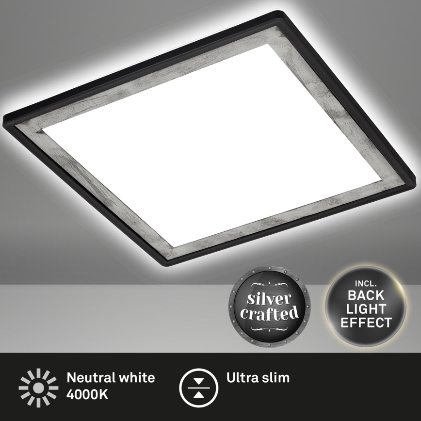 Briloner 7457-414 - LED плафон SLIM LED/18W/230V 4000K 29x29 cm, черен