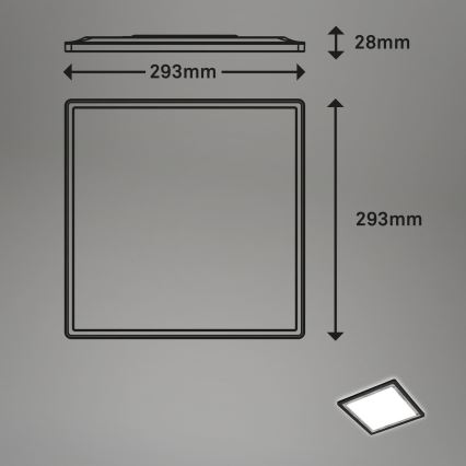 Briloner 7457-414 - LED плафон SLIM LED/18W/230V 4000K 29x29 cm, черен