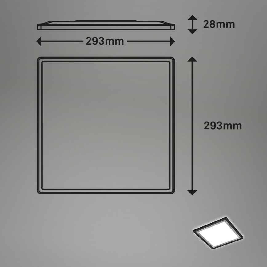 Briloner 7457-414 - LED плафон SLIM LED/18W/230V 4000K 29x29 cm, черен