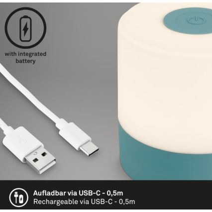 Briloner 7461010 - LED Димируем акумулаторен екстериорен настолна лампа LED/2W/5V IP44 син