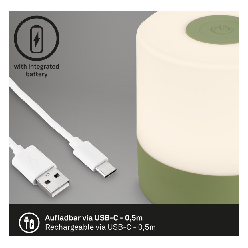 Briloner 7461019 - LED Димируем акумулаторен екстериорен настолна лампа LED/2W/5V IP44 зелен