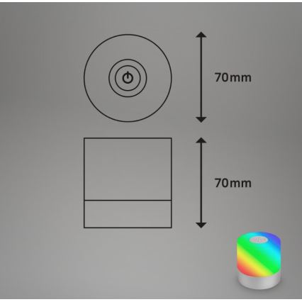 Briloner 7462014 - LED RGB Акумулаторен екстериорен настолна лампа LED/1,5W/5V IP44 матов хром
