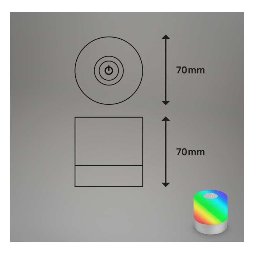 Briloner 7462014 - LED RGB Акумулаторен екстериорен настолна лампа LED/1,5W/5V IP44 матов хром