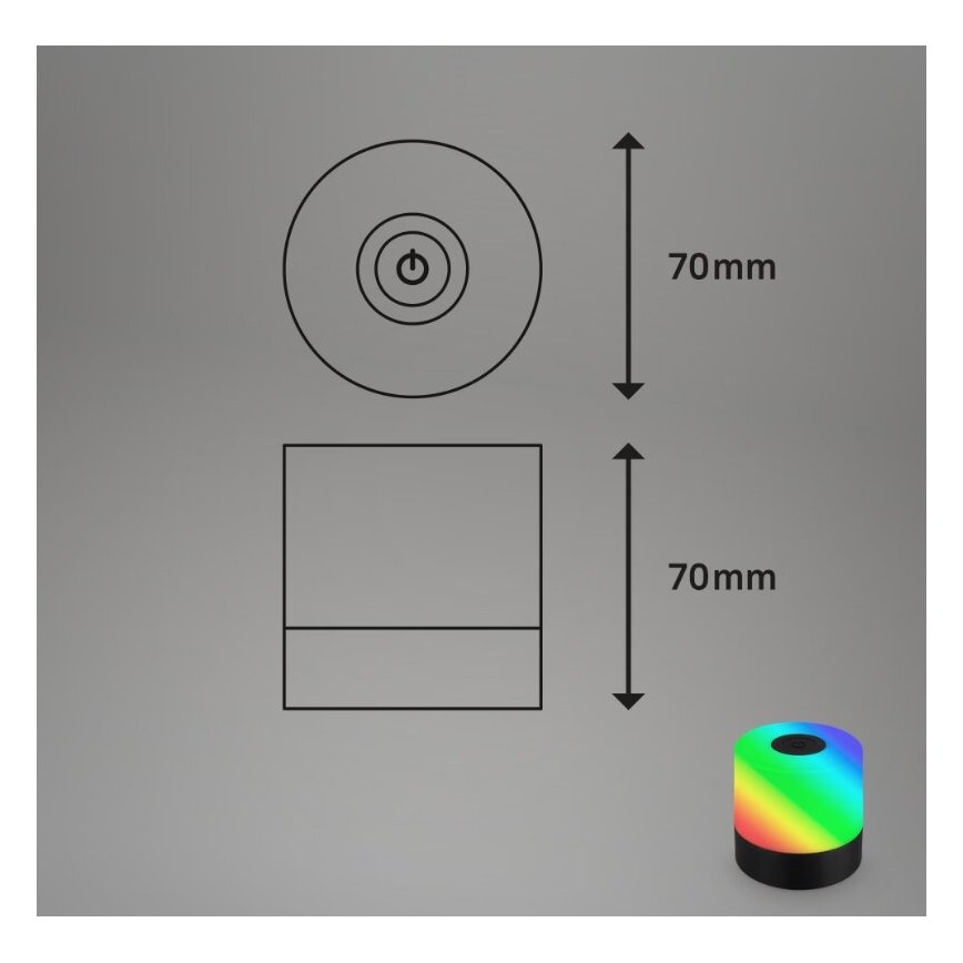 Briloner 7462015 - LED RGB Акумулаторен екстериорен настолна лампа LED/1,5W/5V IP44 черен