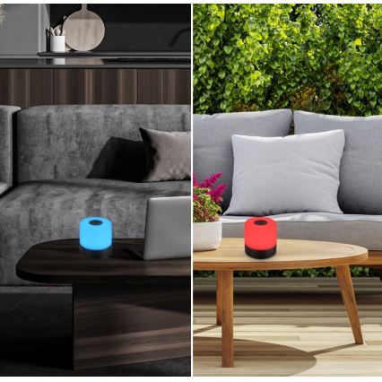 Briloner 7462015 - LED RGB Презареждаема външна настолна лампа LED/1,5W/5V IP44 1200 mAh черна