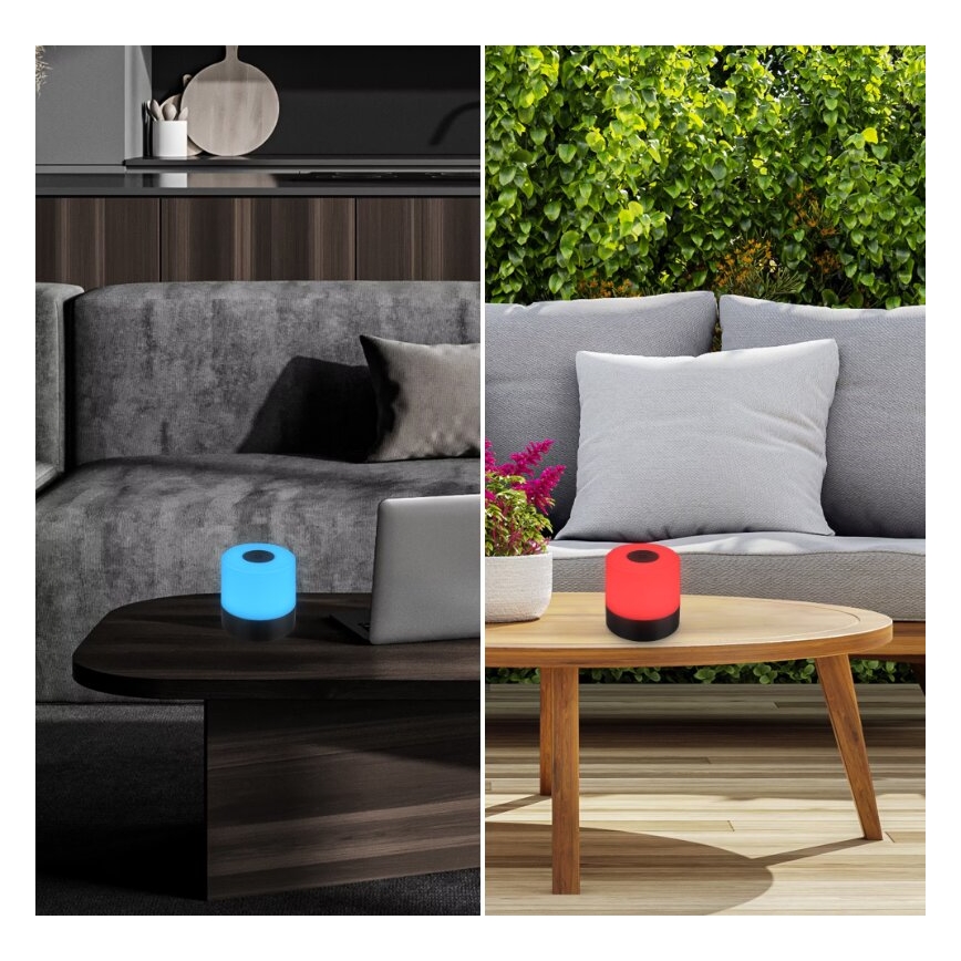 Briloner 7462015 - LED RGB Презареждаема външна настолна лампа LED/1,5W/5V IP44 1200 mAh черна