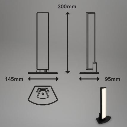 Briloner 7474-015 - LED Димируема сензорна акумулаторна екстериорна настолна лампа 2в1 LED/7W/5V 2200 mAh USB 3000K IP44 черен