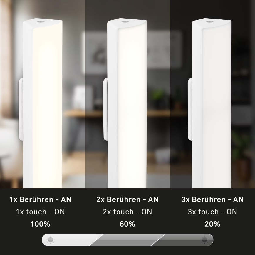 Briloner 7474-016 - LED Димируема сензорна акумулаторна екстериорна настолна лампа 2в1 LED/7W/5V 2200 mAh USB 3000K IP44 бял