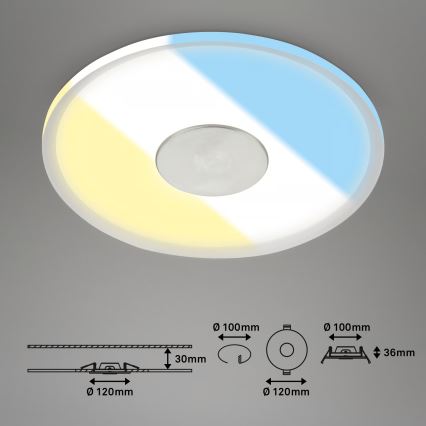 Briloner 7480019 - LED вградено осветително тяло за баня LED/6W/230V 3000/4000/6500K IP44 бяло