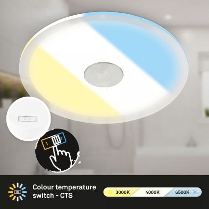 Briloner 7481019 - LED вградено таванно осветително тяло за баня LED/12W/230V 3000/4000/6500K IP44 бяло