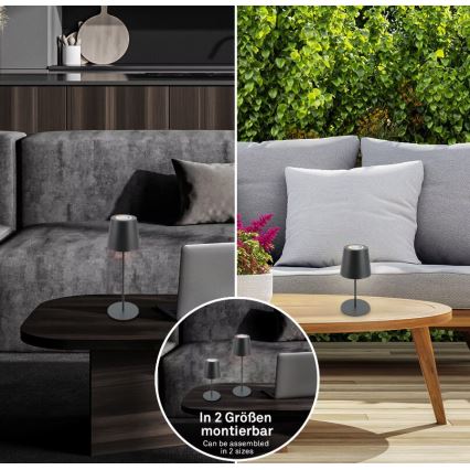 Briloner 7507015 - LED RGB димируема презареждаема външна настолна лампа 2 в 1 LED/2,5W/5V IP44 1200 mAh антрацит