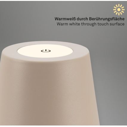 Briloner 7508011 - LED с регулируема яркост презареждаема външна настолна лампа 2 в 1 LED/2,5W/5V IP44 1200 mAh бежова